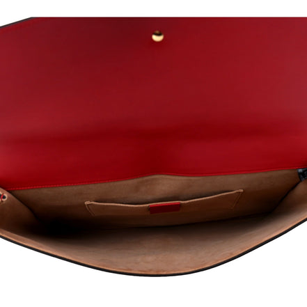 Gucci Maxi Sylvie Red Clutch available at Queen Bee of Beverly Hills