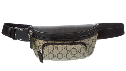 Fanny pack with Gucci logo on a white background