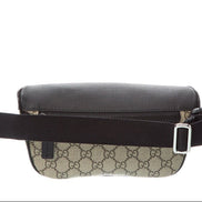 Gucci logo Black waist bag with patterned flap