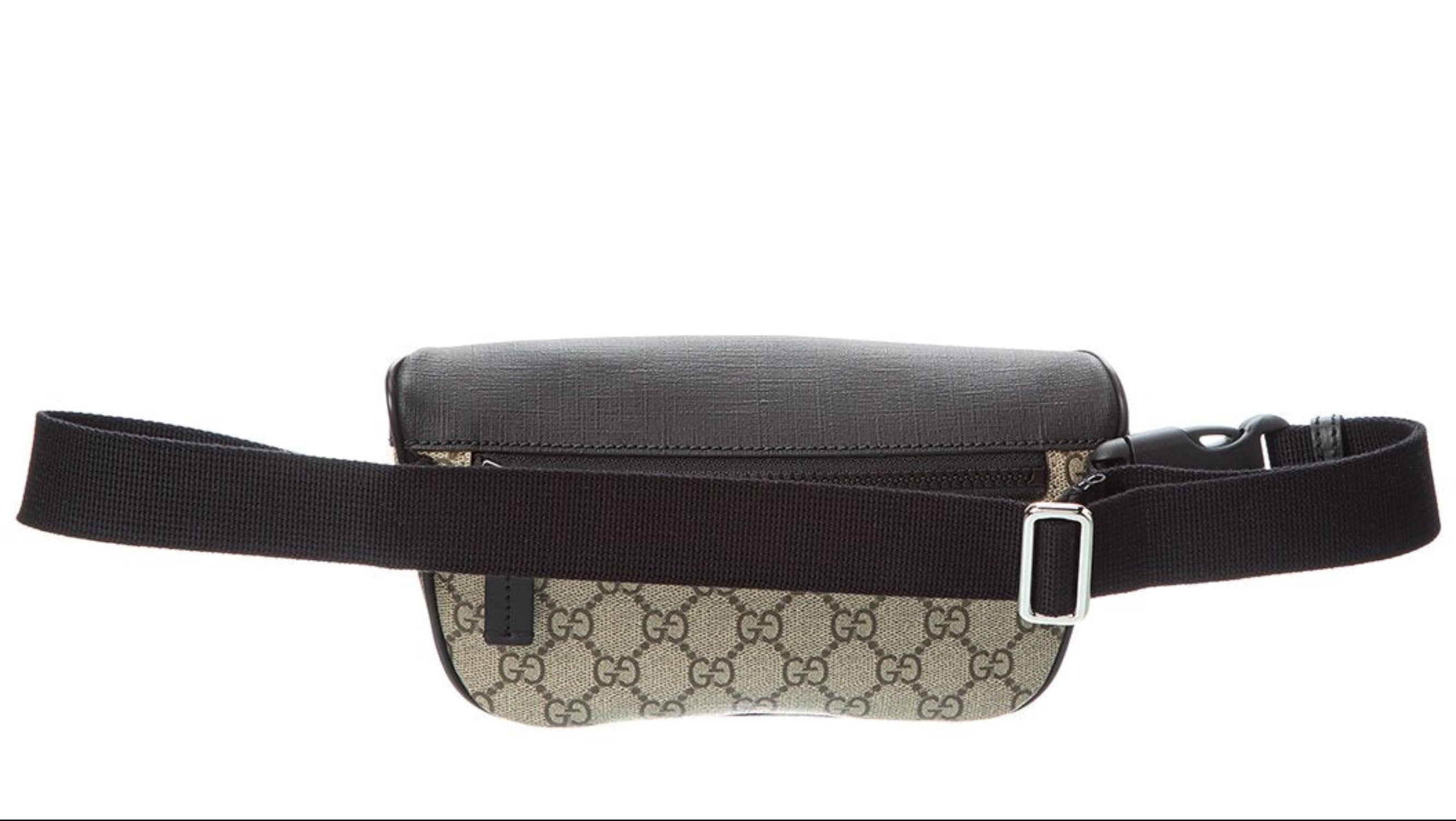 Gucci logo Black waist bag with patterned flap