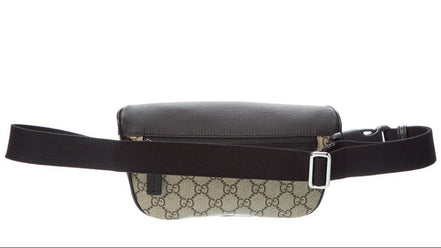 Gucci logo Black waist bag with patterned flap