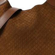 Gucci Micro GG B Medium Shoulder Bag Brown Suede and Leather sold at Queen Bee of Beverly Hills