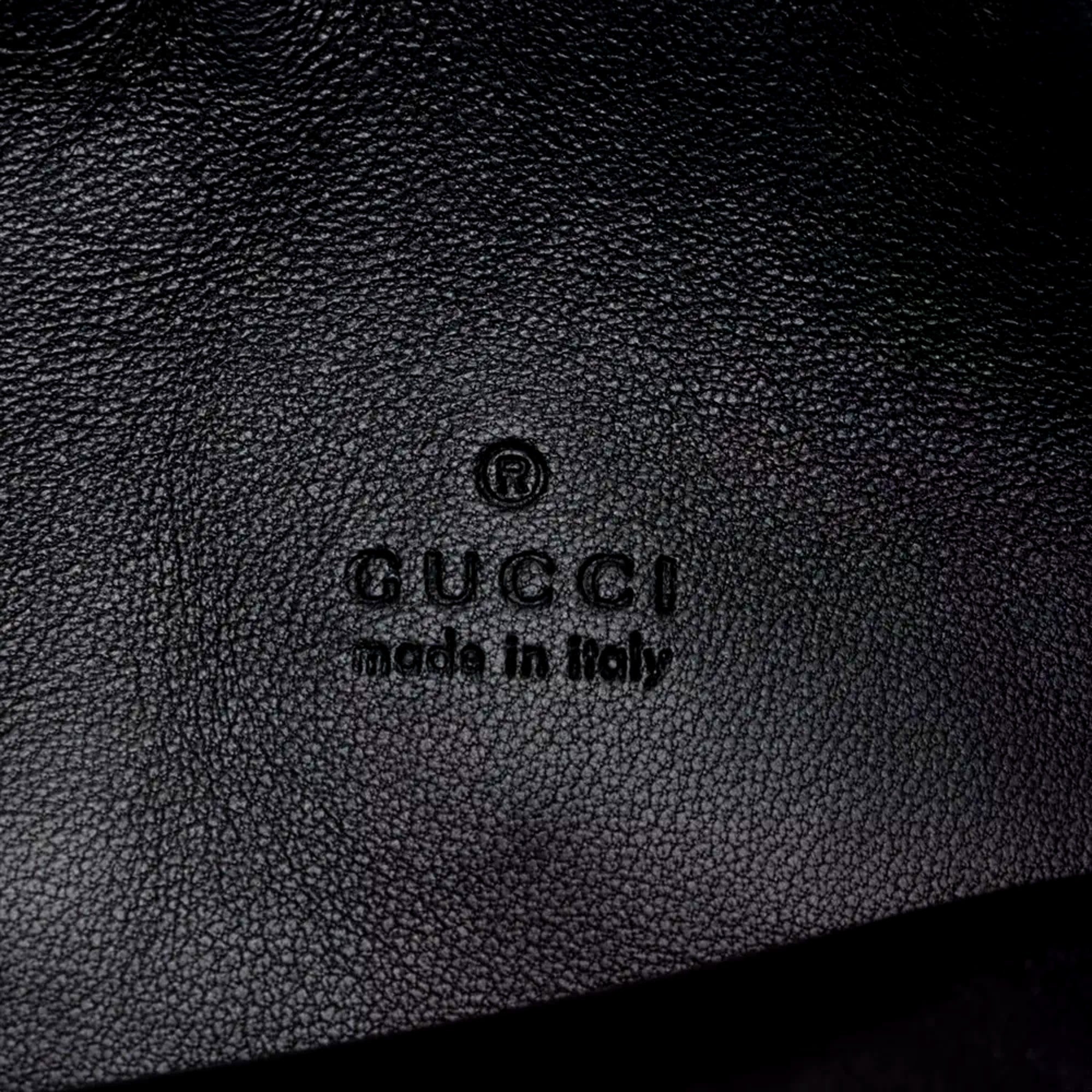Gucci Micro GG B Medium Shoulder Bag Black Suede and Leather sold at Queen Bee of Beverly Hills