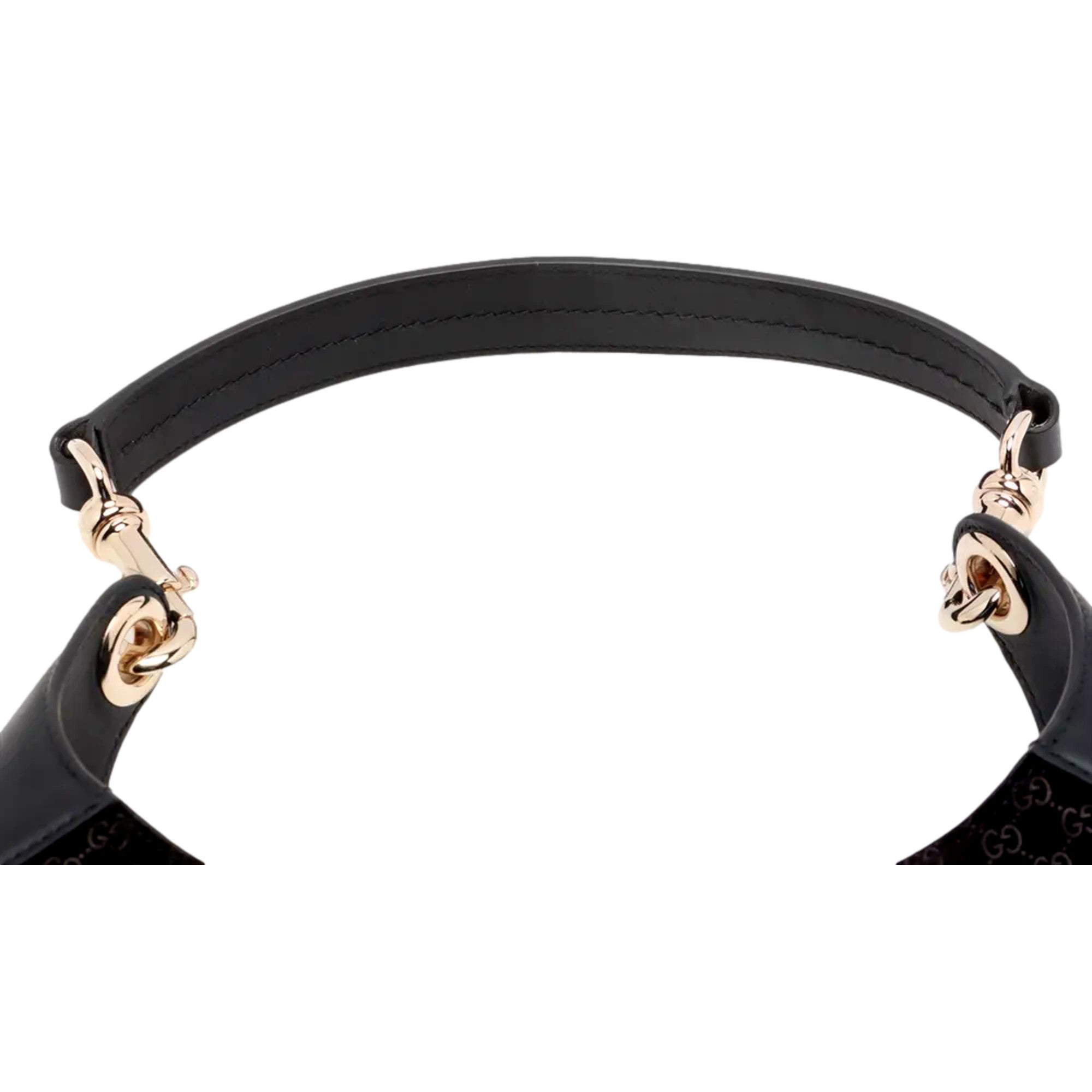 Gucci Micro GG B Medium Shoulder Bag Black Suede and Leather sold at Queen Bee of Beverly Hills