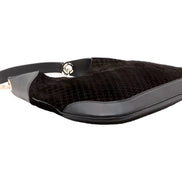 Gucci Micro GG B Medium Shoulder Bag Black Suede and Leather sold at Queen Bee of Beverly Hills