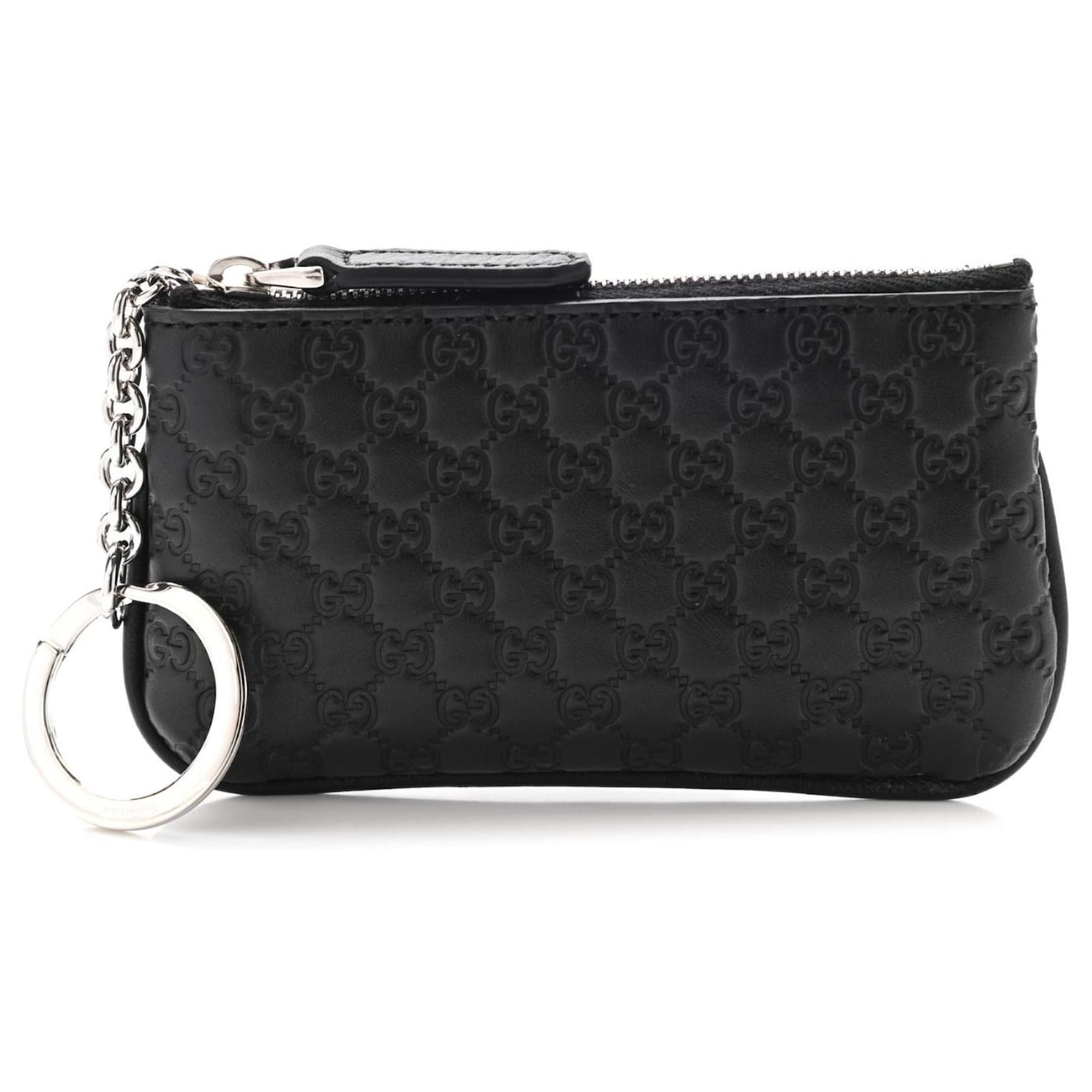 Gucci Micro GG Black Leather Key Case available at Queen Bee of Beverly Hills