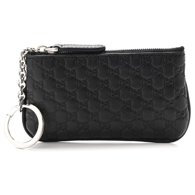 Gucci Micro GG Black Leather Key Case available at Queen Bee of Beverly Hills