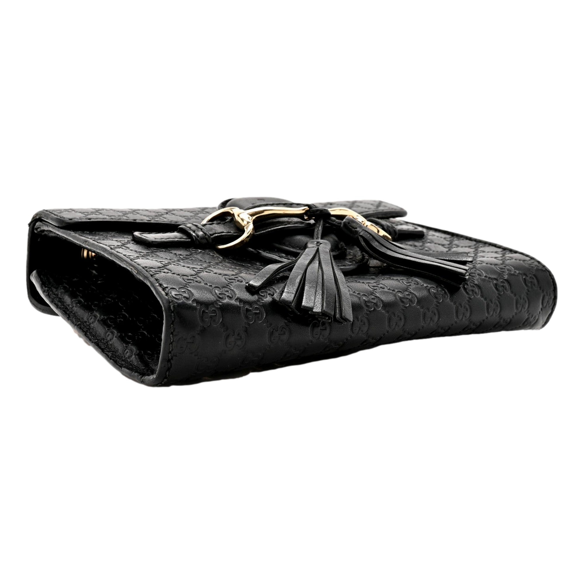 Gucci Microguccissima Mini Emily Chain Shoulder Bag Black - available at Queen Bee of Beverly Hills. 