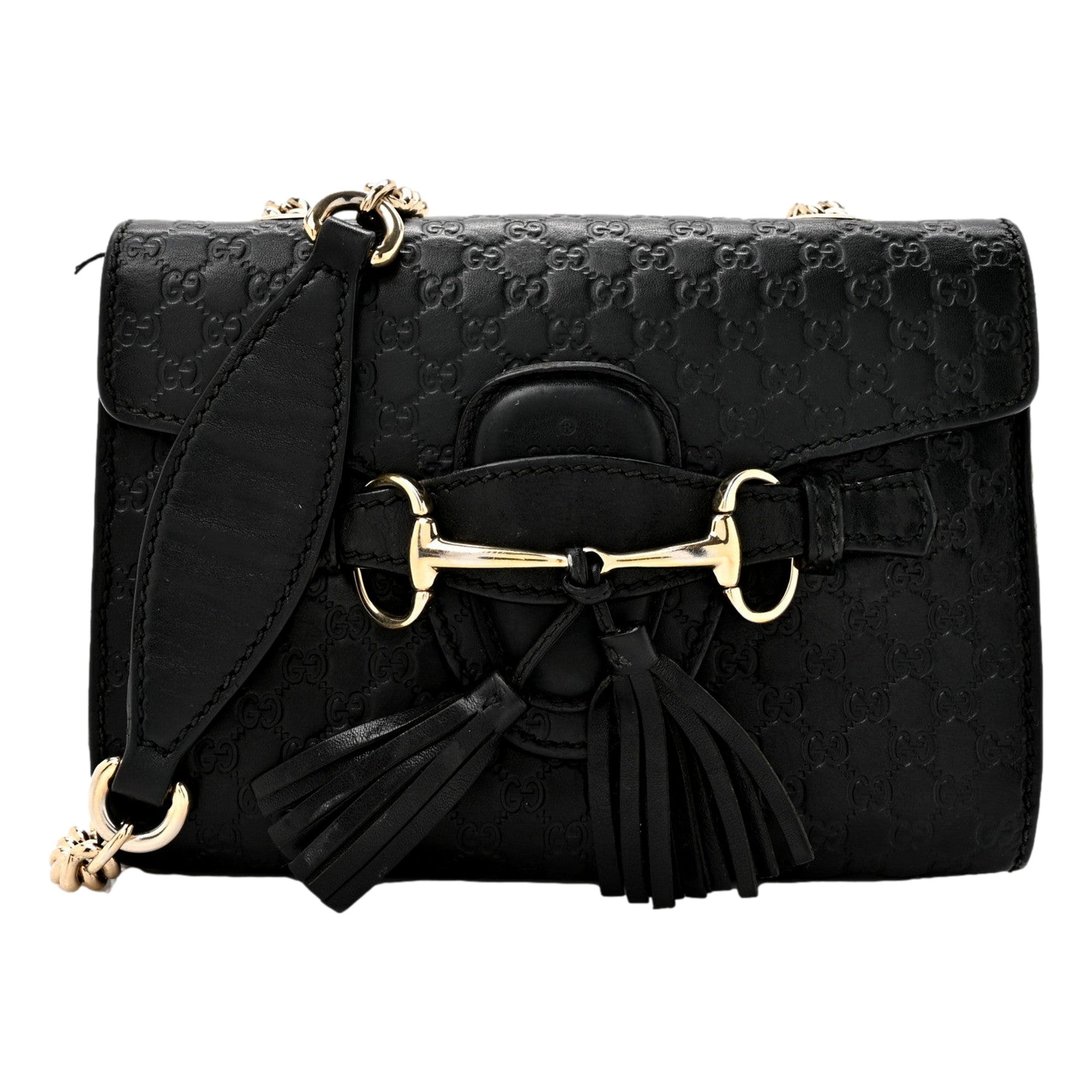 Gucci Microguccissima Mini Emily Chain Shoulder Bag Black - available at Queen Bee of Beverly Hills. 