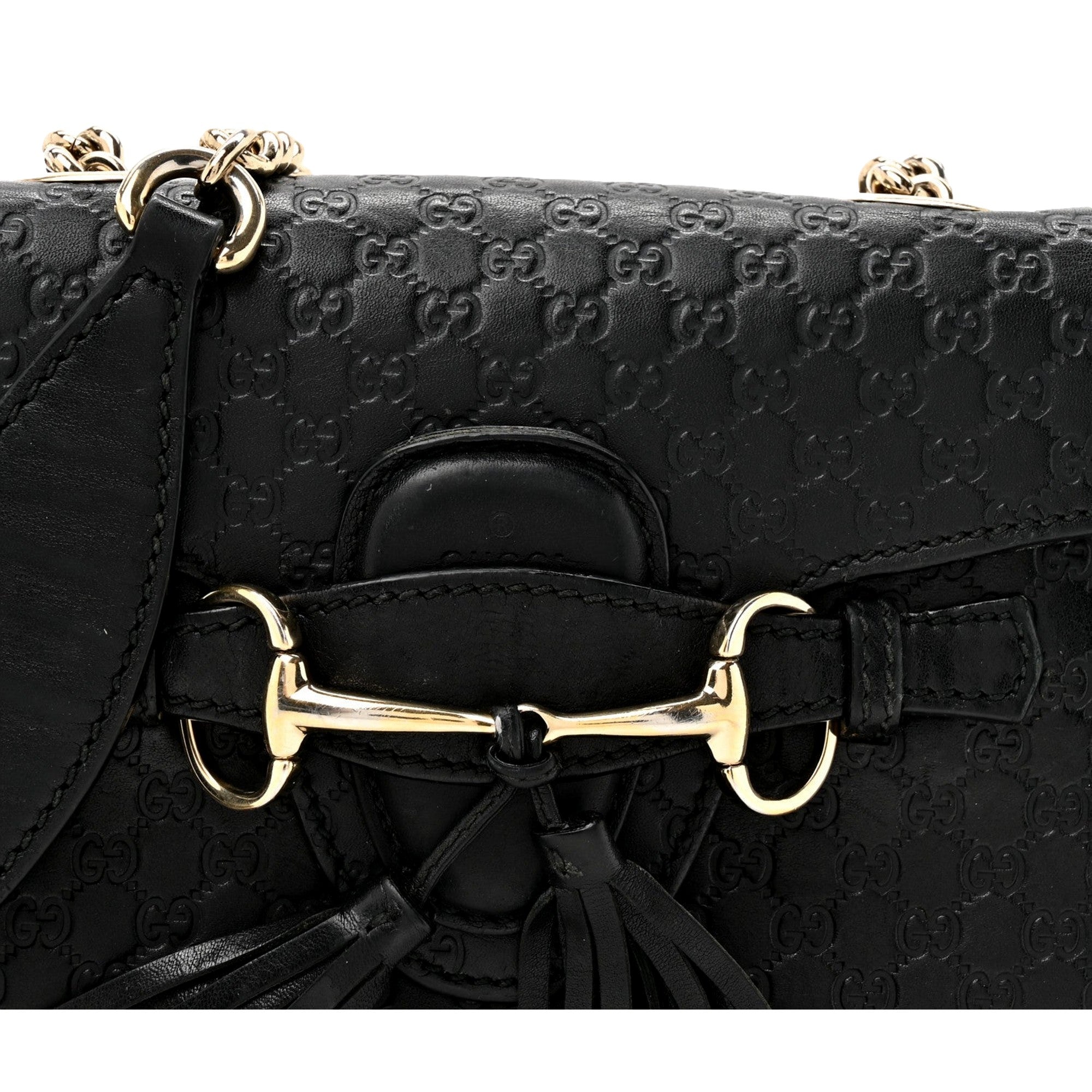 Gucci Microguccissima Mini Emily Chain Shoulder Bag Black - available at Queen Bee of Beverly Hills. 
