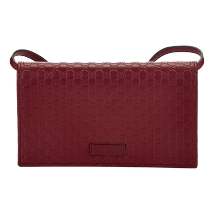 Gucci Microguccissma 'GG' Burgundy Red Womens Wallet Crossbody Handbag available at Queen Bee of Beverly Hills