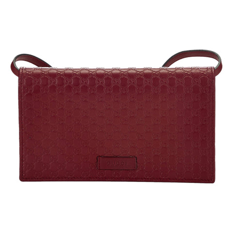 Gucci Microguccissma 'GG' Burgundy Red Womens Wallet Crossbody Handbag available at Queen Bee of Beverly Hills