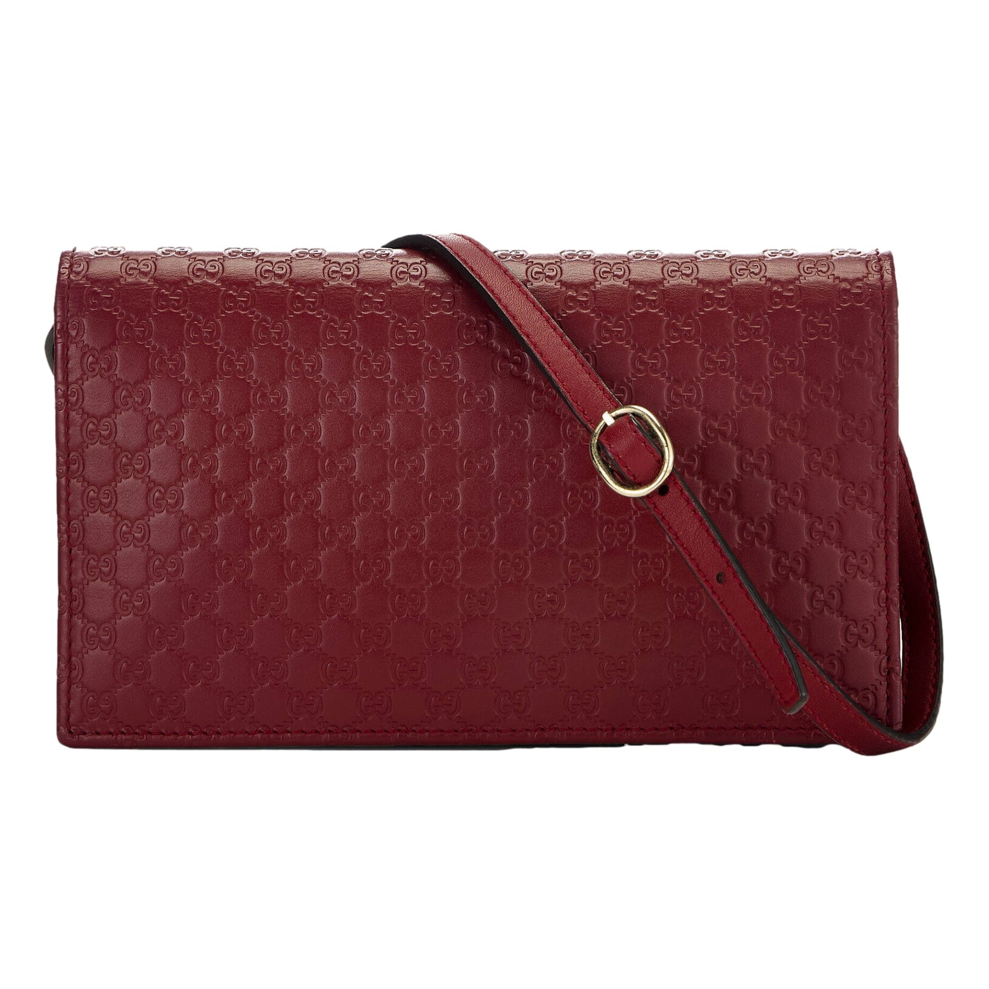 Gucci Microguccissma 'GG' Burgundy Red Womens Wallet Crossbody Handbag available at Queen Bee of Beverly Hills