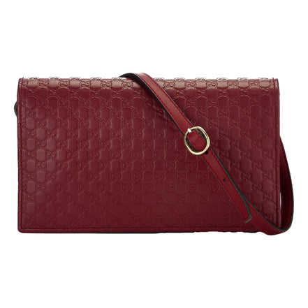 Gucci Microguccissma 'GG' Burgundy Red Womens Wallet Crossbody Handbag available at Queen Bee of Beverly Hills
