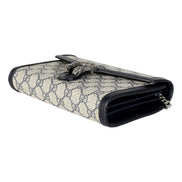 Gucci Navy GG Supreme Canvas Mini Dionysus Chain Wallet available at Queen Bee of Beverly Hills