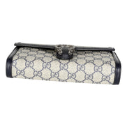 Gucci Navy GG Supreme Canvas Mini Dionysus Chain Wallet available at Queen Bee of Beverly Hills