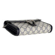 Gucci Navy GG Supreme Canvas Mini Dionysus Chain Wallet available at Queen Bee of Beverly Hills