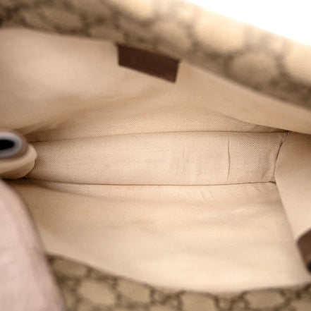 Gucci Neo Vintage GG Supreme Canvas Leather Double Flap Messenger Bag available at Queen Bee of Beverly Hills