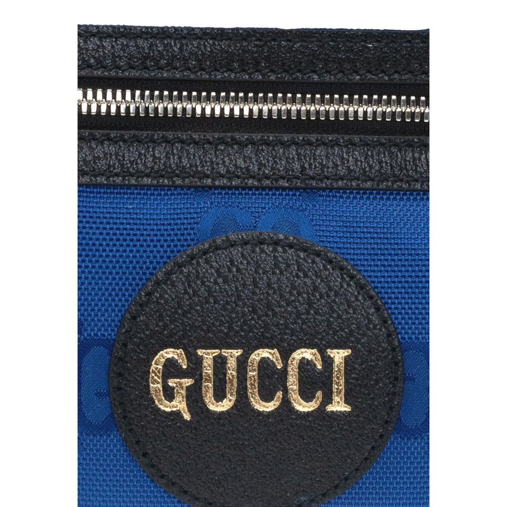 Gucci Off The Grid Blue Nylon Leather Trim Belt Bag 631341 at_Queen_Bee_of_Beverly_Hills
