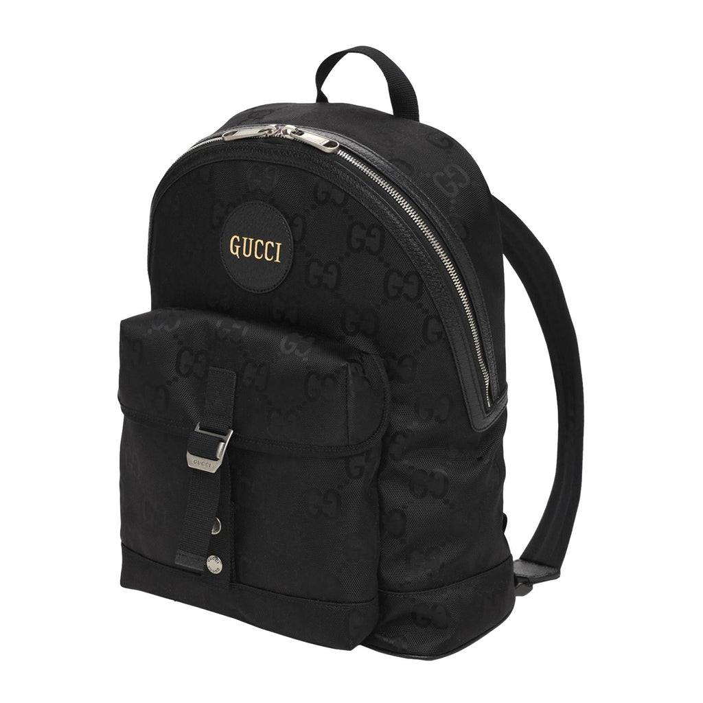 Gucci Off The Grid GG Embroidered Black Nylon Leather Trim Backpack at_Queen_Bee_of_Beverly_Hills
