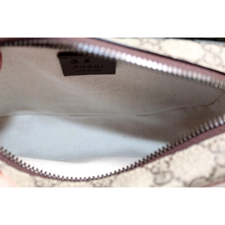 Gucci Ophida GG Supreme Canvas Leather Webstripe Top Handle Crossbody Handbag available at Queen Bee of Beverly Hills