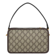 Gucci Ophida GG Supreme Canvas Leather Webstripe Top Handle Crossbody Handbag available at Queen Bee of Beverly Hills