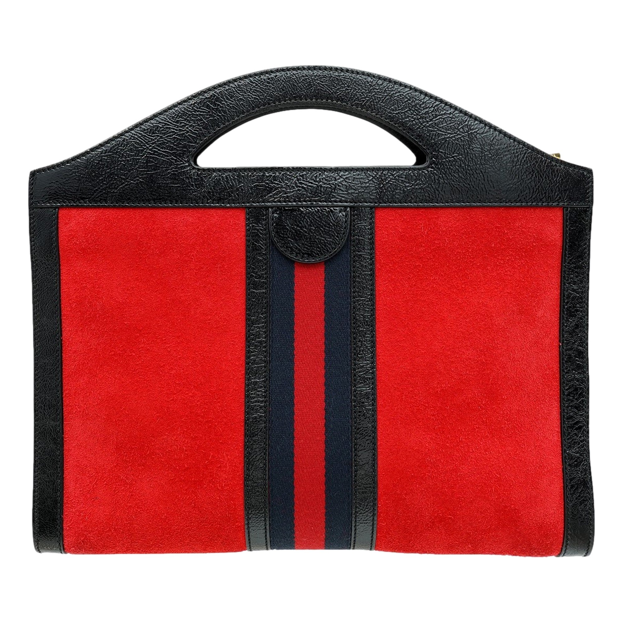 Gucci Ophidia Red Suede Handbag sold at Queen Bee of Beverly Hills