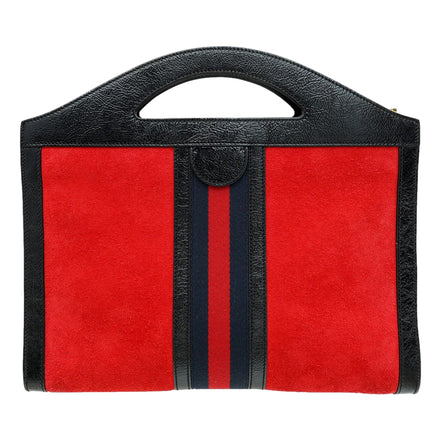 Gucci Ophidia Red Suede Handbag sold at Queen Bee of Beverly Hills