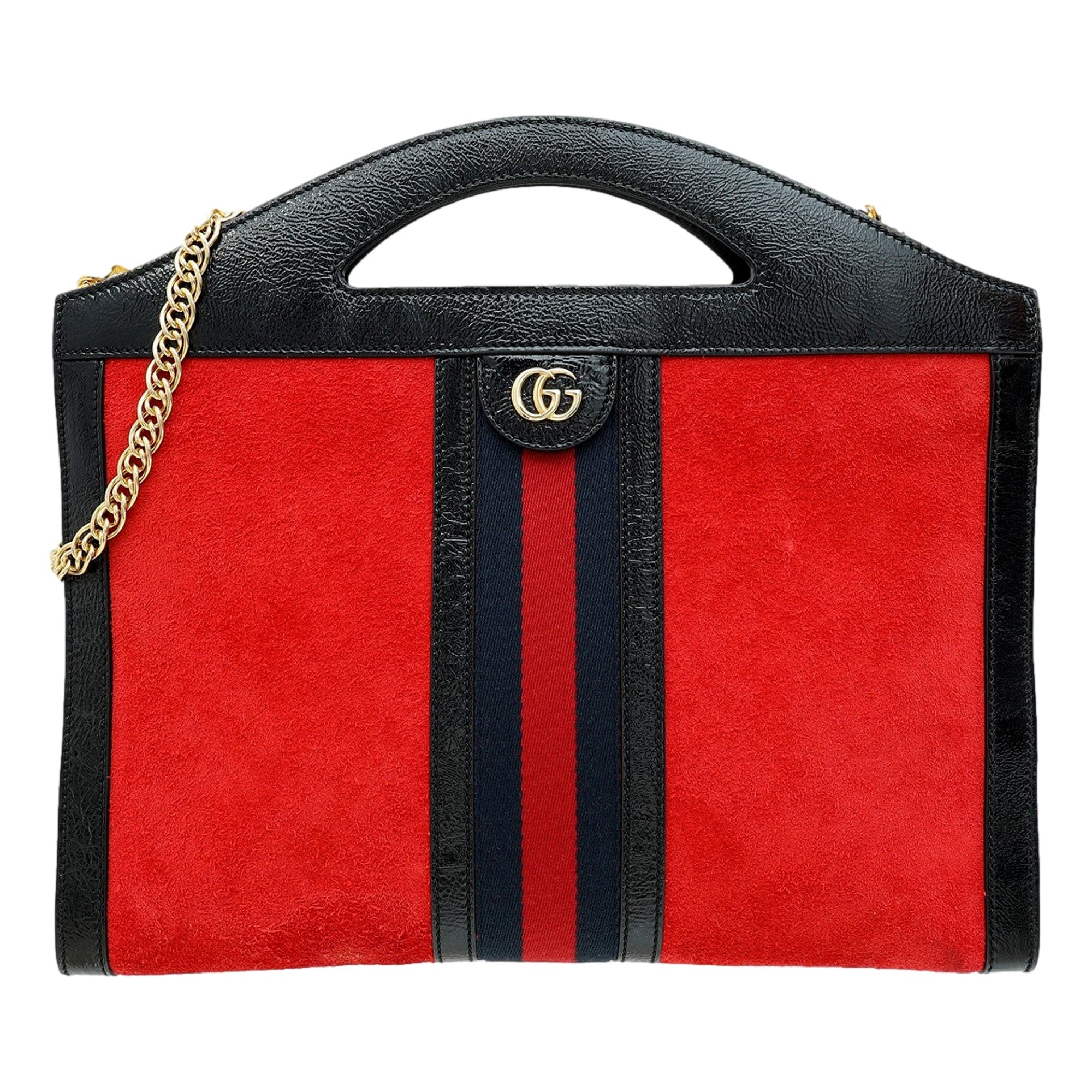 Gucci Ophidia Red Suede Handbag sold at Queen Bee of Beverly Hills