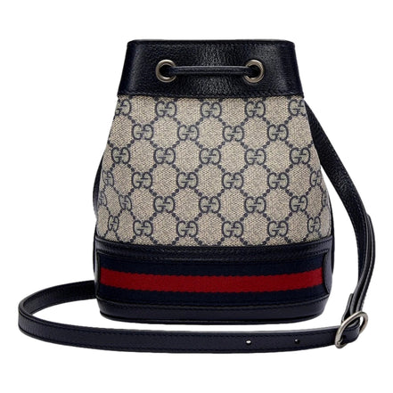 Gucci Ophidia Mini Beige And Blue GG Canvas Bucket Bag
