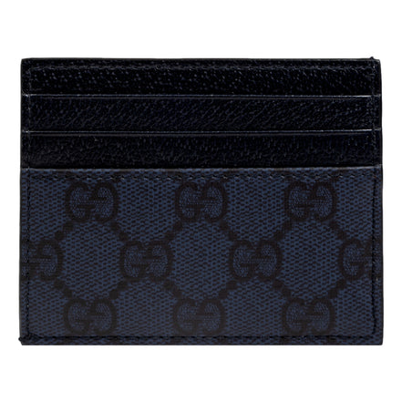 Gucci Ophidia GG Canvas Leather Navy Card Case Wallet - available at Queen Bee of Beverly Hills. 