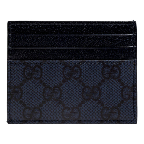 Gucci Ophidia GG Canvas Leather Navy Card Case Wallet