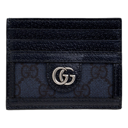 Gucci Ophidia GG Canvas Leather Navy Card Case Wallet - available at Queen Bee of Beverly Hills. 