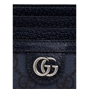 Gucci Ophidia GG Canvas Leather Navy Card Case Wallet - available at Queen Bee of Beverly Hills. 