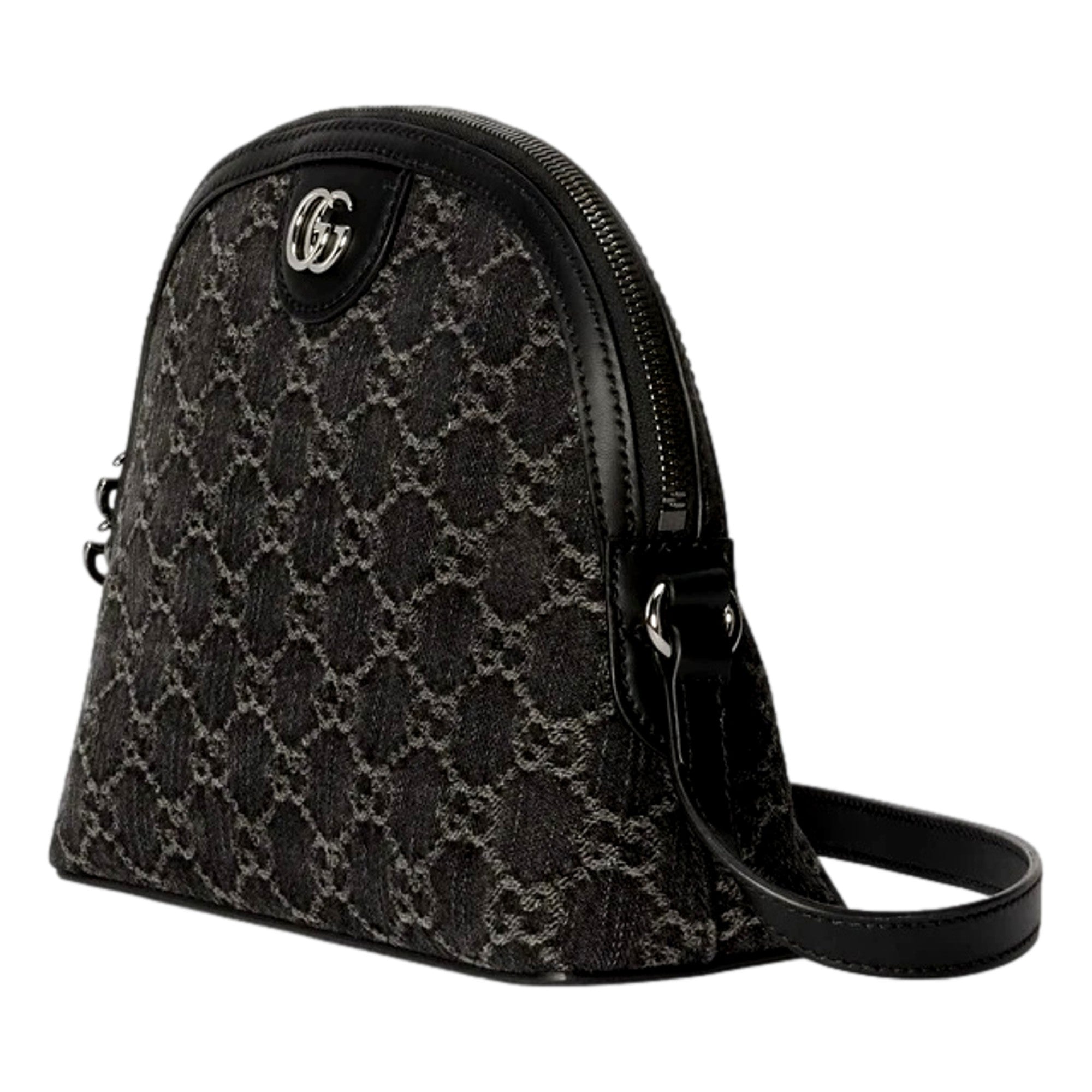 Gucci Ophidia Dome GG Denim Black Shoulder Bag available at Queen Bee of Beverly Hills