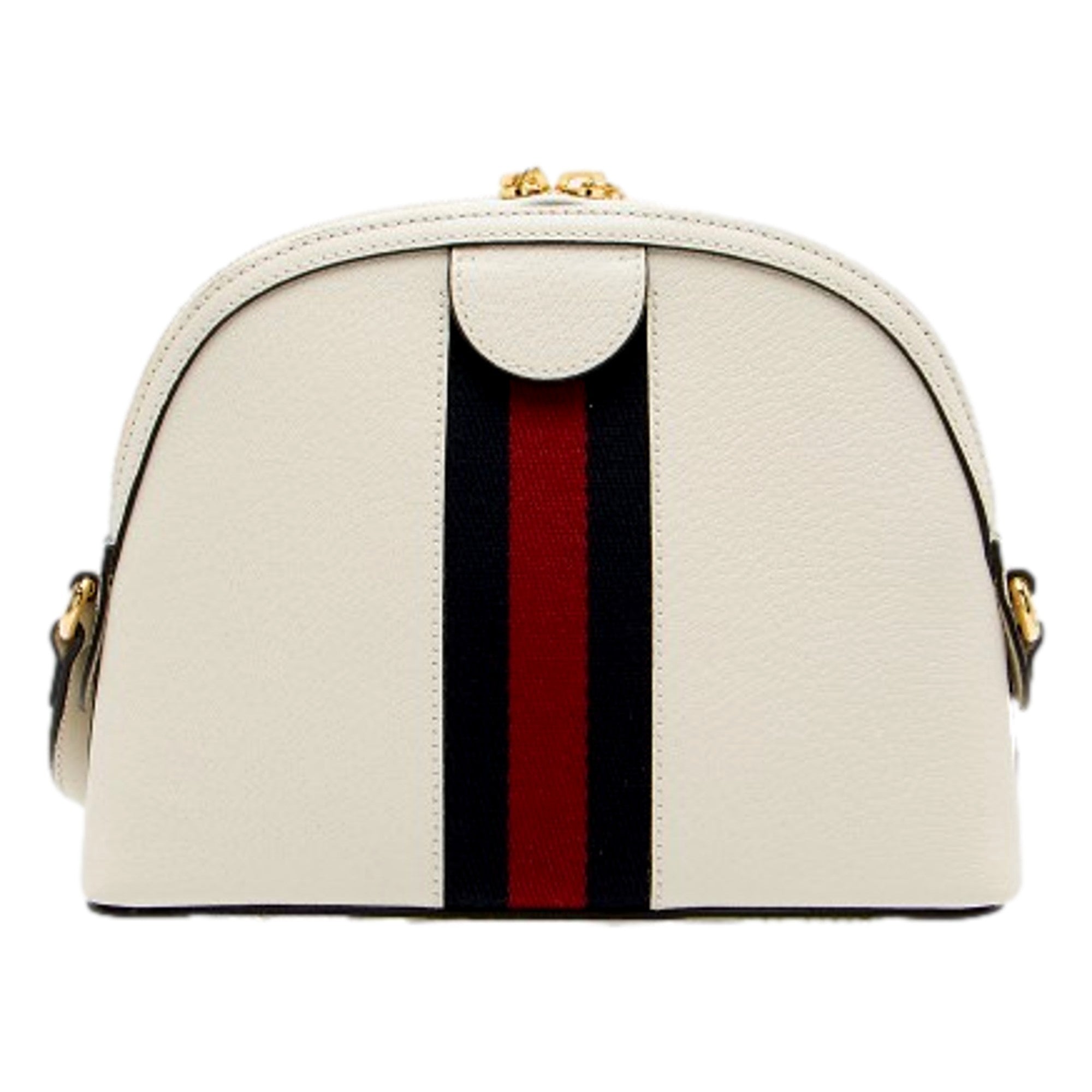 Gucci Ophidia Dome Sherry Leather Web Stripe Cream White Crossbody Handbag available at Queen Bee of Beverly Hills