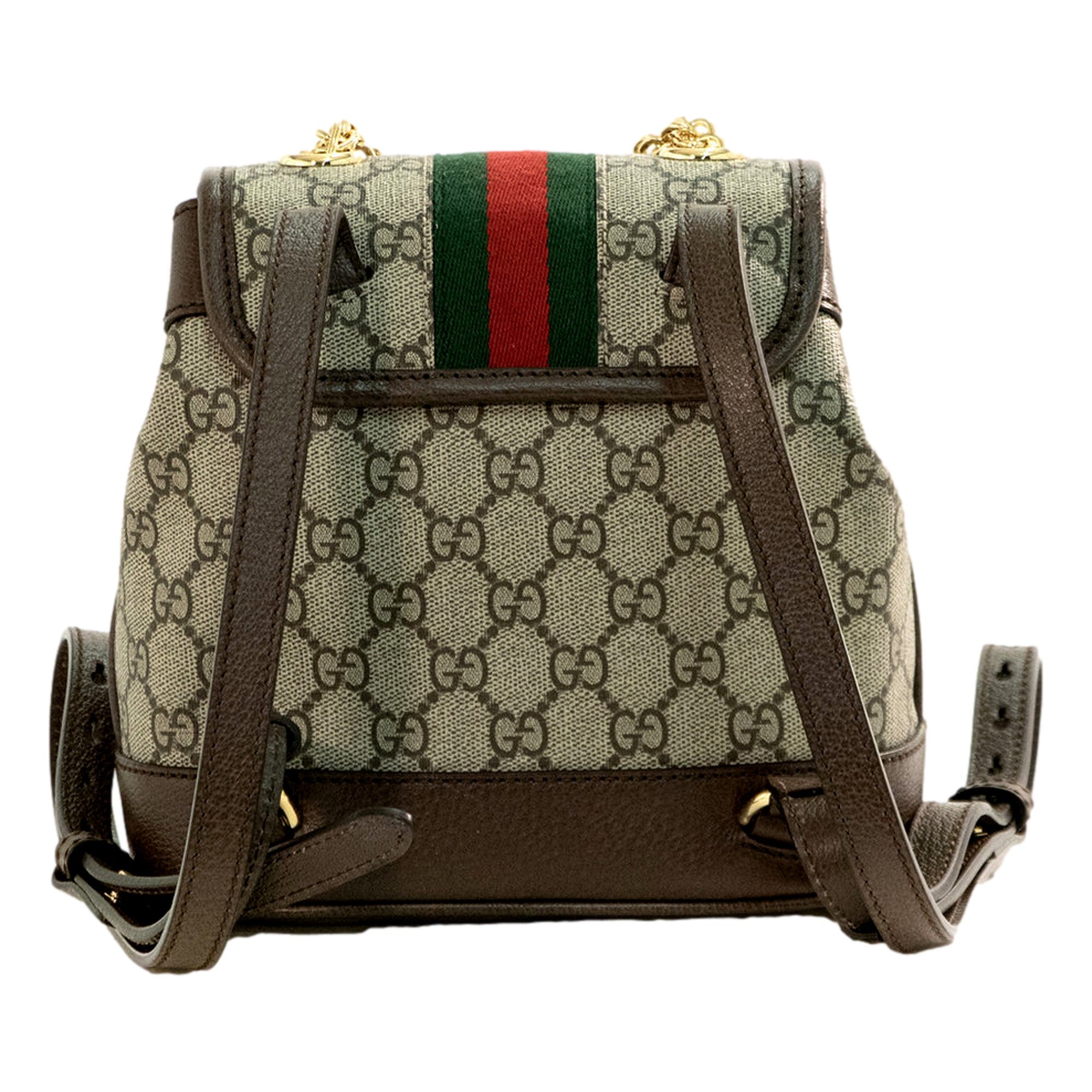 Gucci Ophidia GG Supreme Mini Leather Canvas Backpack available at Queen Bee of Beverly Hills
