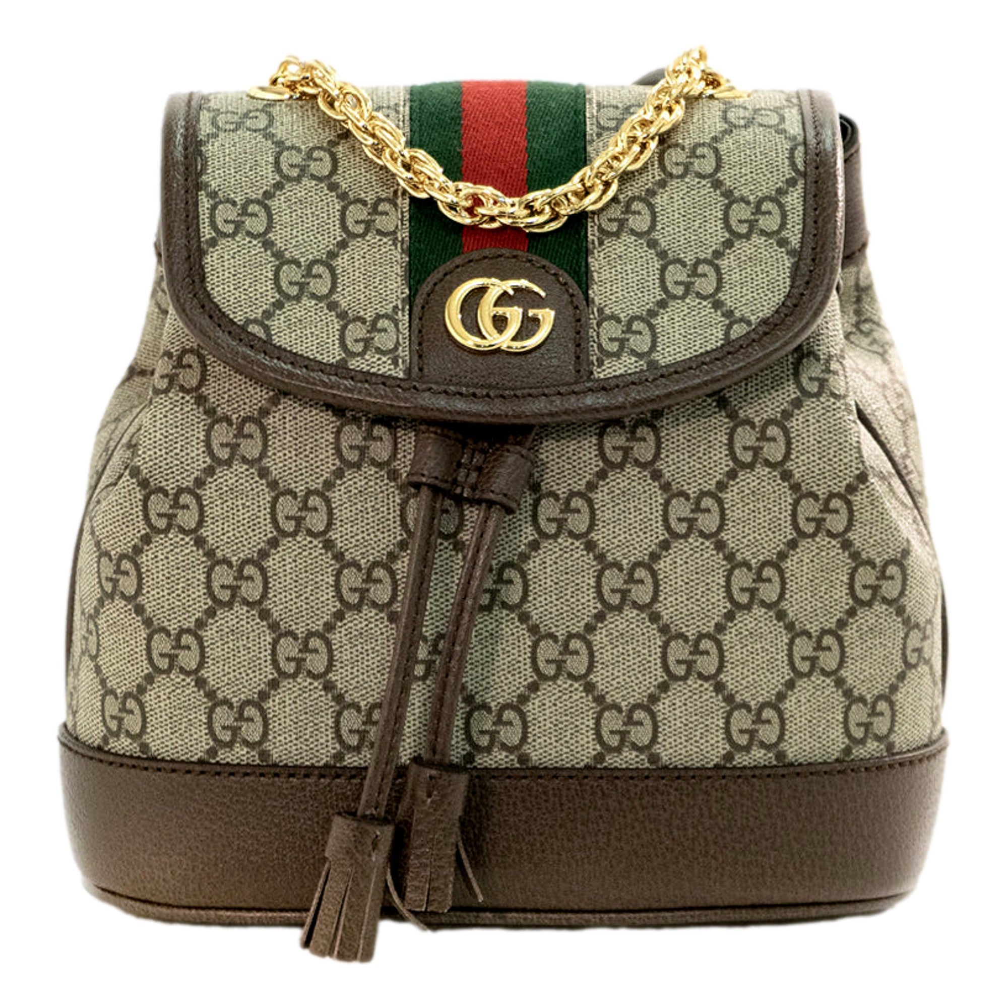 Gucci Ophidia GG Supreme Mini Leather Canvas Backpack available at Queen Bee of Beverly Hills