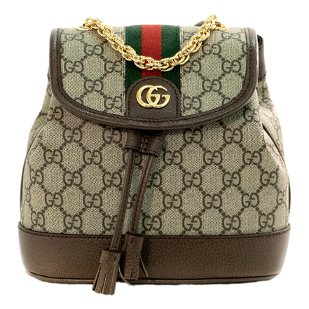 Gucci Ophidia GG Supreme Mini Leather Canvas Backpack available at Queen Bee of Beverly Hills