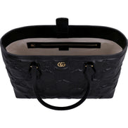 Gucci Ophidia Jumbo GG Matellase Medium Black Leather Tote available at Queen Bee of Beverly Hills