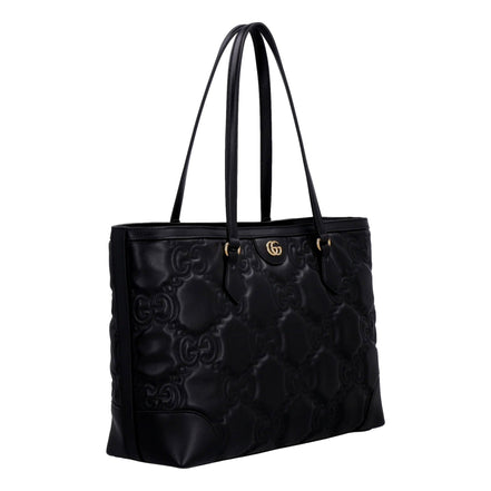 Gucci Ophidia Jumbo GG Matellase Medium Black Leather Tote available at Queen Bee of Beverly Hills