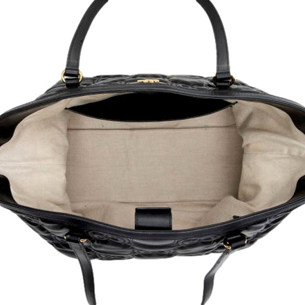 Gucci Ophidia Jumbo GG Matellase Medium Black Leather Tote available at Queen Bee of Beverly Hills