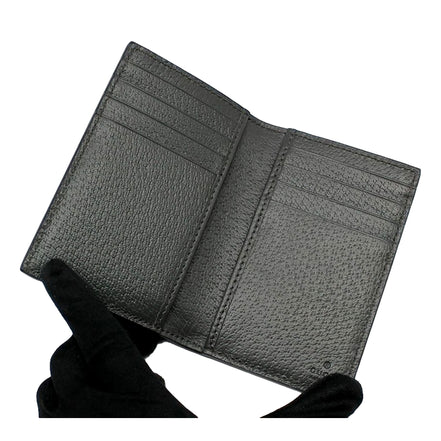 Gucci Ophidia Silver Gray Supreme Bifold Card Case Wallet available at Queen Bee of Beverly Hills
