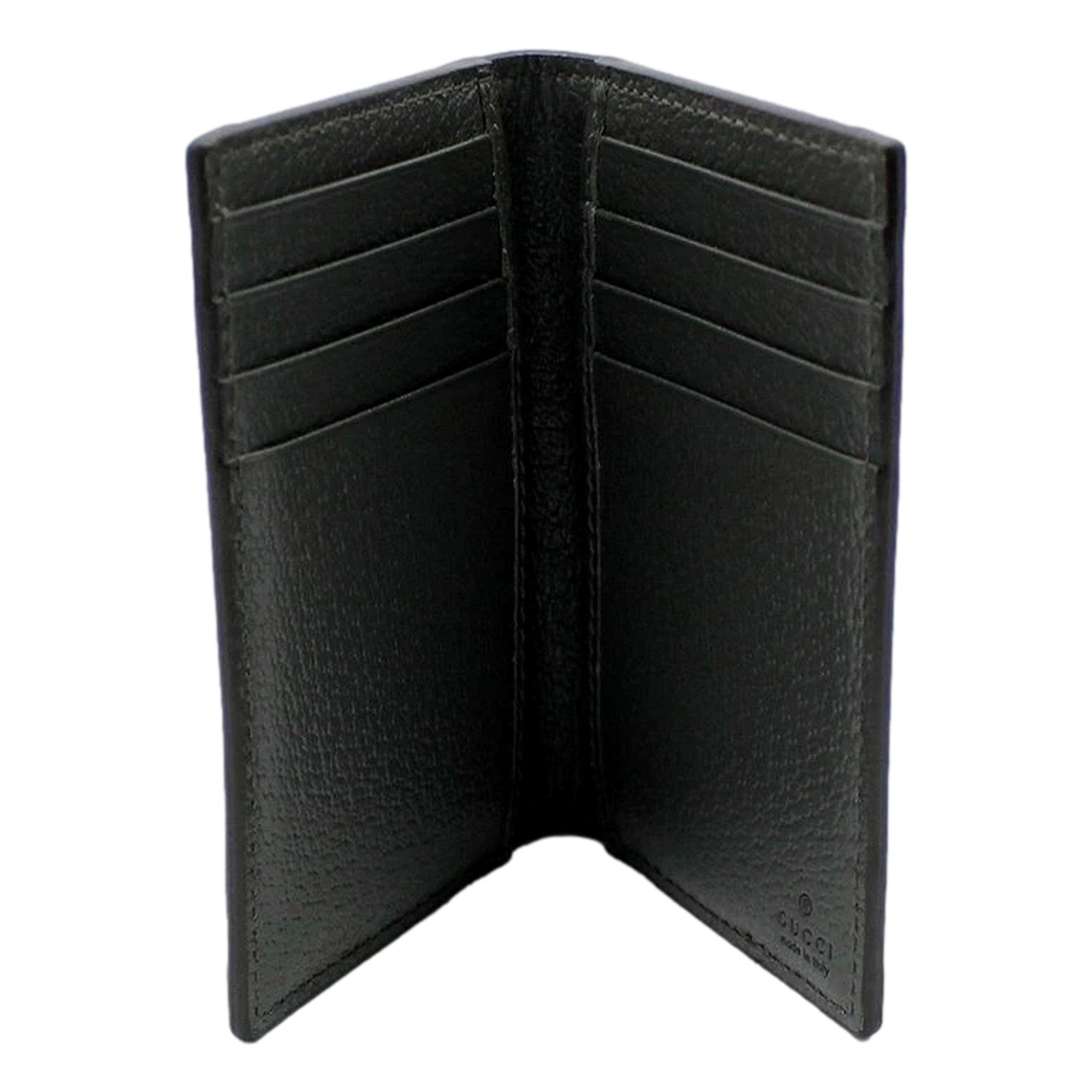 Gucci Ophidia Silver Gray Supreme Bifold Card Case Wallet available at Queen Bee of Beverly Hills