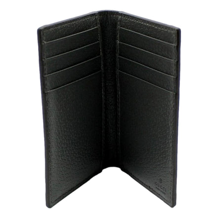 Gucci Ophidia Silver Gray Supreme Bifold Card Case Wallet available at Queen Bee of Beverly Hills