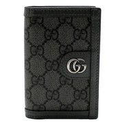 Gucci Ophidia Silver Gray Supreme Bifold Card Case Wallet available at Queen Bee of Beverly Hills