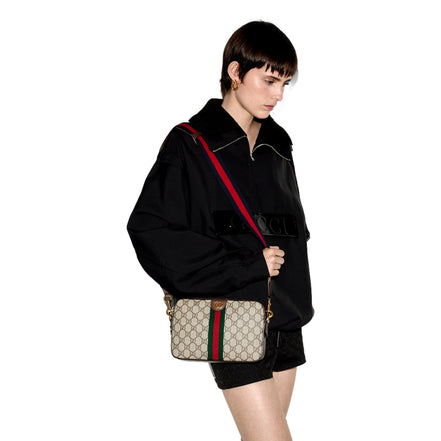 Gucci Ophidia Small Crossbody Bag Iconic Gucci Logo Canvas available at Queen Bee of Beverly Hills