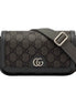 Gucci Ophidia Super Mini GG Supreme Canvas Shoulder Bag Gray Black available at Queen Bee of Beverly Hills
