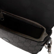 Gucci Ophidia Super Mini GG Supreme Canvas Shoulder Bag Gray Black available at Queen Bee of Beverly Hills
