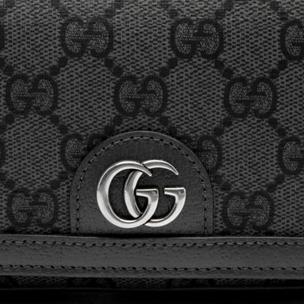 Gucci Ophidia Super Mini GG Supreme Canvas Shoulder Bag Gray Black available at Queen Bee of Beverly Hills